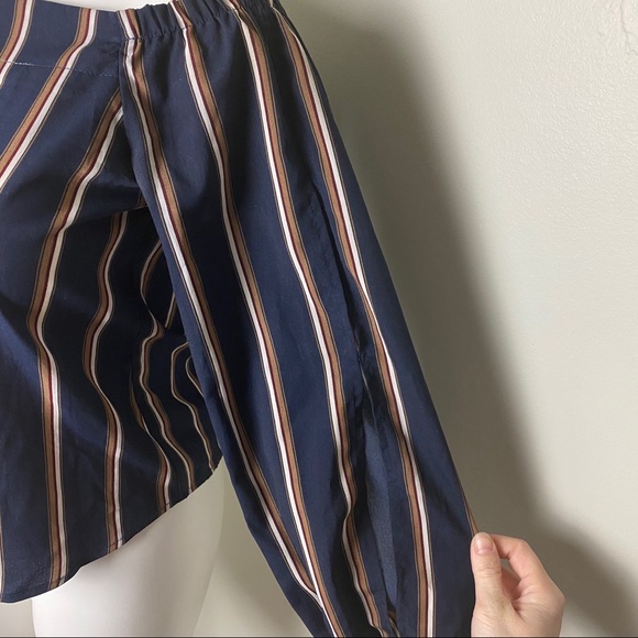 Ganji LA Navy Striped Off Shoulder Blouse - Picture 3 of 5